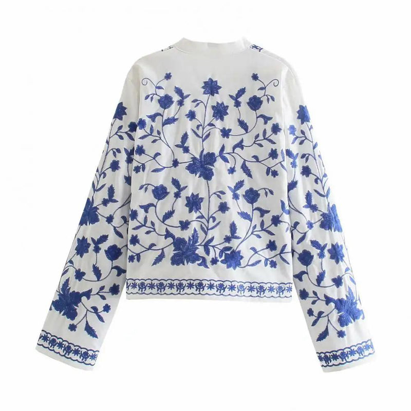 Marlin Embroidered Summer Top In White
