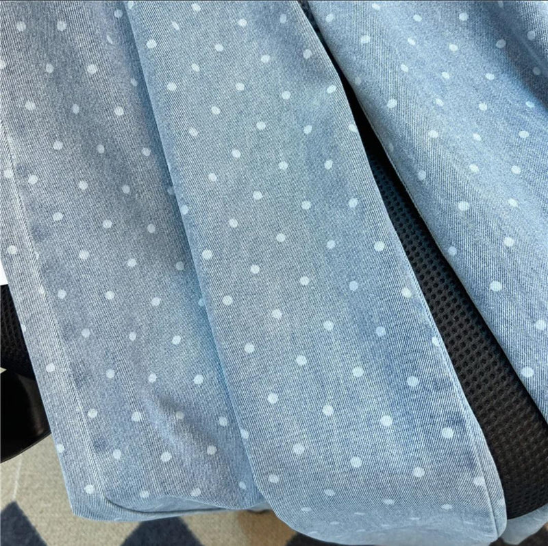 Rumi Statement Denim Jeans In Light Blue
