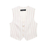 Tarly Striped Summer Coord Set In White