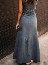 Marco Statement Denim Dress In Blue