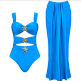 Kaylee Swimsuit With Skirt In Royal Blue