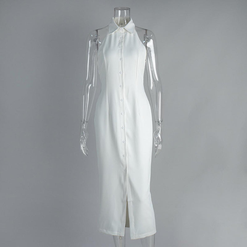 Semi Statement Summer Dress In White