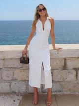 Semi Statement Summer Dress In White