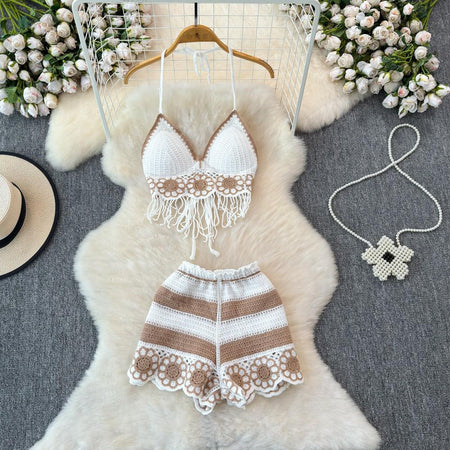 Belia 2 Piece Coord Set-Resortwear In Brown