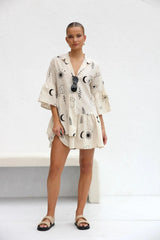 Rubeya Breezy Summer Dress In Off White