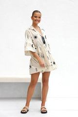 Rubeya Breezy Summer Dress In Off White