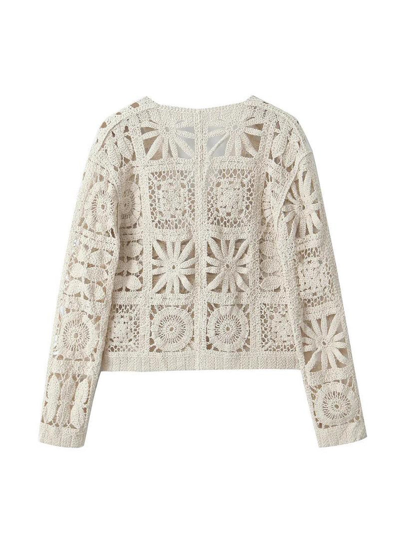 Laysha Crochet Holiday Coord - Resortwear In Beige