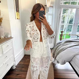 Laysha Crochet Holiday Coord - Resortwear In Beige