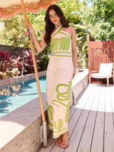 Quinn Summer Midi Dress In Beige