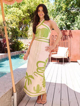 Quinn Summer Midi Dress In Beige