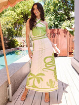 Quinn Summer Midi Dress In Beige