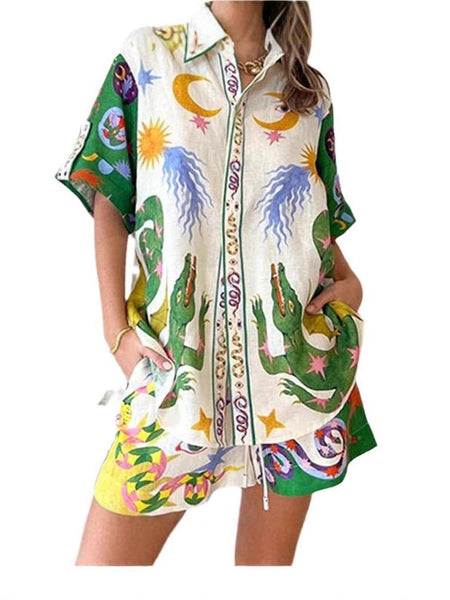 Danny Printed Summer Coord In Multicolor