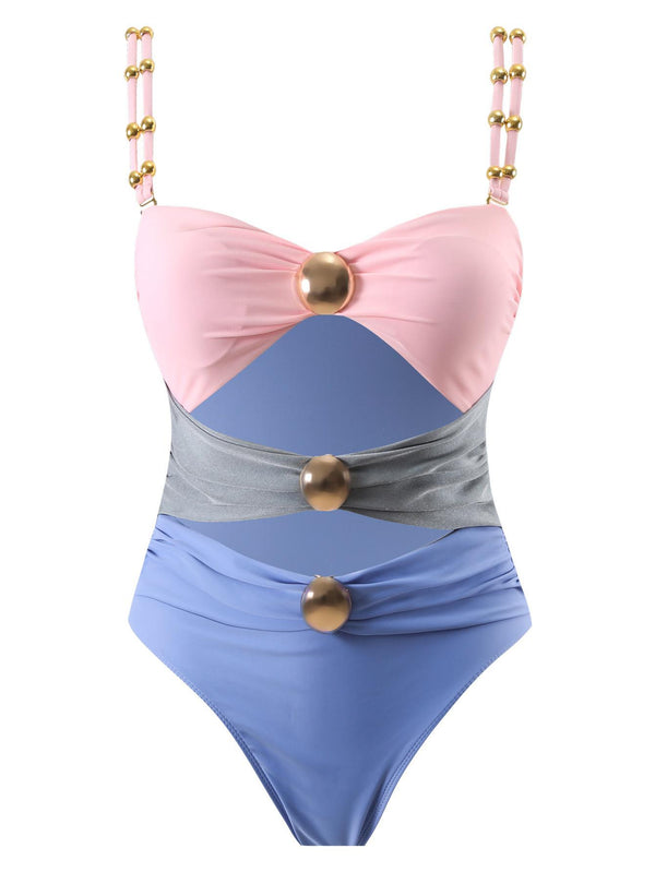 Marie Luxe Swimsuit With Skirt In Pink