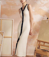 Emy Luxe Soft Knit Dress in White