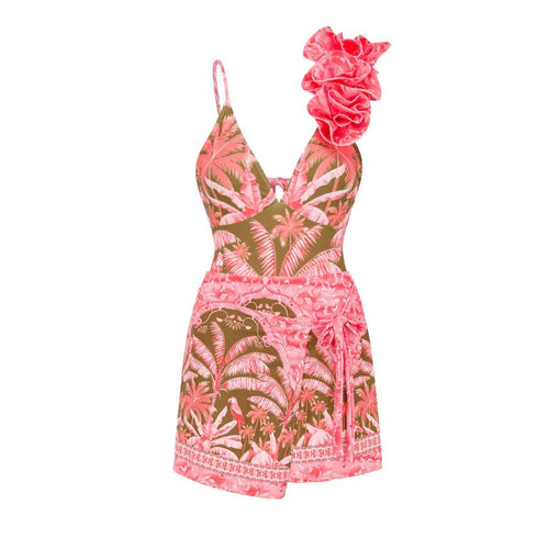 Kiana Swimsuit With Skirt In Pink