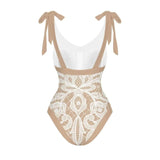 Malibu Swimsuit With Sarong In Beige