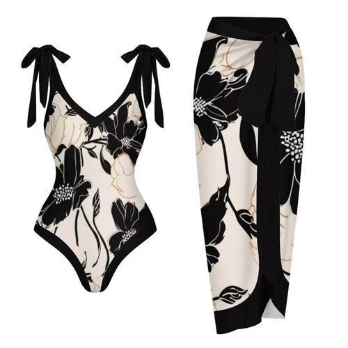 Maree Swimsuit With Sarong In Black