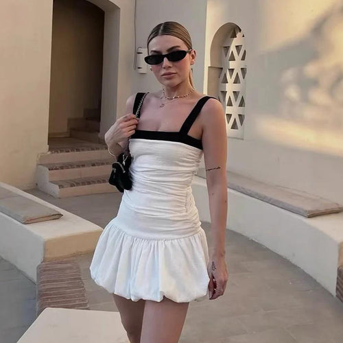 Alisa Statement Balloon Dress In White
