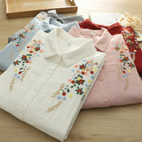 Faina Statement Cotton Shirt In White