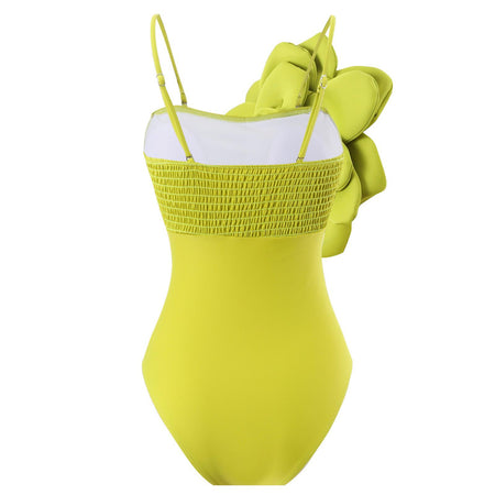 Kelly Rosette Swimsuit With Skirt In Neon