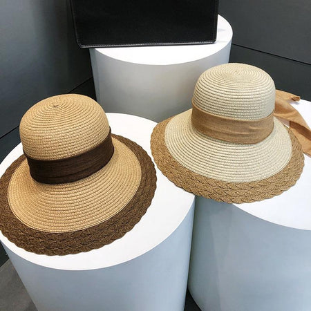 Nia Summer Holiday Straw Hat In Beige