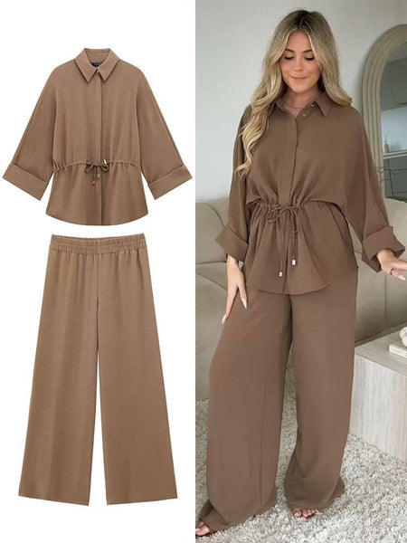Willy Summer Two Piece Set In Brown