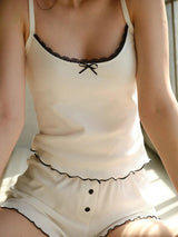Akilina Two Pc Nightsuit in Beige