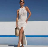 Lily Halterneck Soft Knit Dress-Resortwear