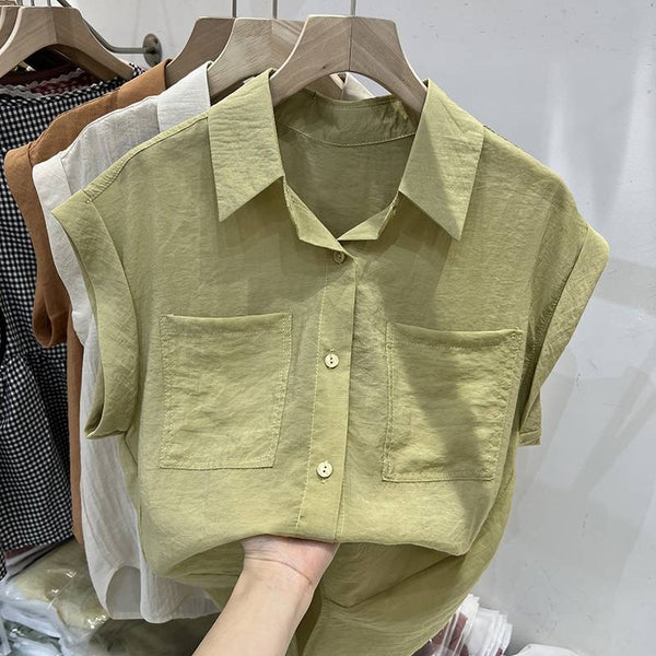 Zane Casual Pocket Shirt In Lime Green