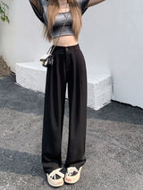 Riley Wide Leg High Waist Pants In Black
