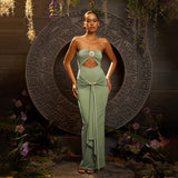 Freza Bodycon Maxi Dress In Pista Green