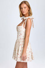 Kairos Floral Summer Mini Dress In Peach