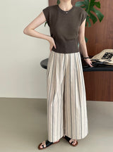 Elon Statement Striped Pants In Beige