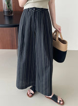 Elon Statement Striped Pants In Black