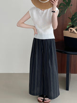 Elon Statement Striped Pants In Black