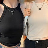 Tassie Tank Tops with Inbuilt Bra In Beige