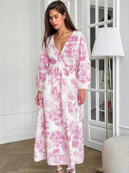 Stellan Cotton Holiday Dress In Pink