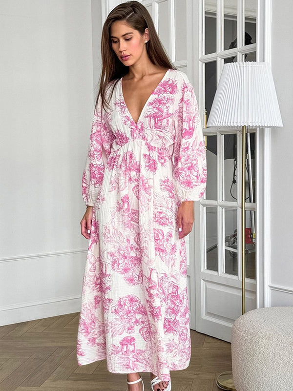 Stellan Cotton Holiday Dress In Pink