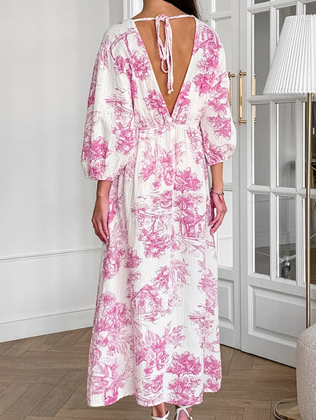 Stellan Cotton Holiday Dress In Pink