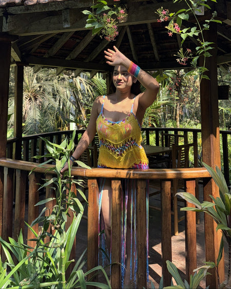Dabel Tassel Summer Coverup In Yellow