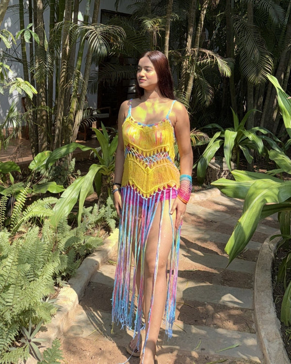 Dabel Tassel Summer Coverup In Yellow