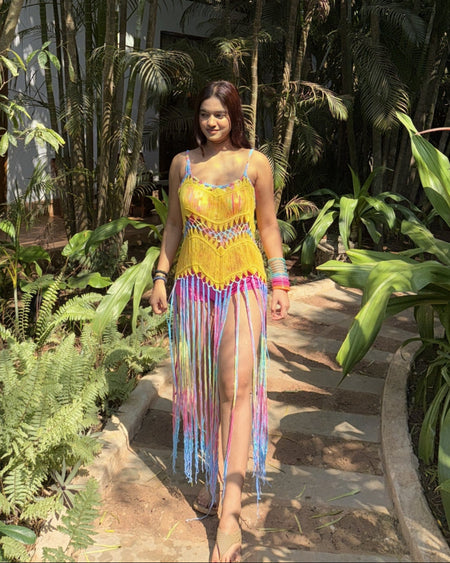 Dabel Tassel Summer Coverup In Yellow