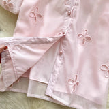 Elea Embellished Collar Top In Pink
