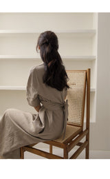 Rosaura Statement Midi Dress In Brown