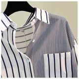 Alva Striped Shirt In Navy Blue