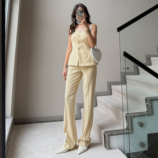 Fayola Offshoulder Coord Set In Light Yellow
