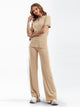 Beacon Ribbed Knit Co-ord Set In Beige