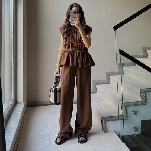 Iraida Summer Co-Ord Set In Brown
