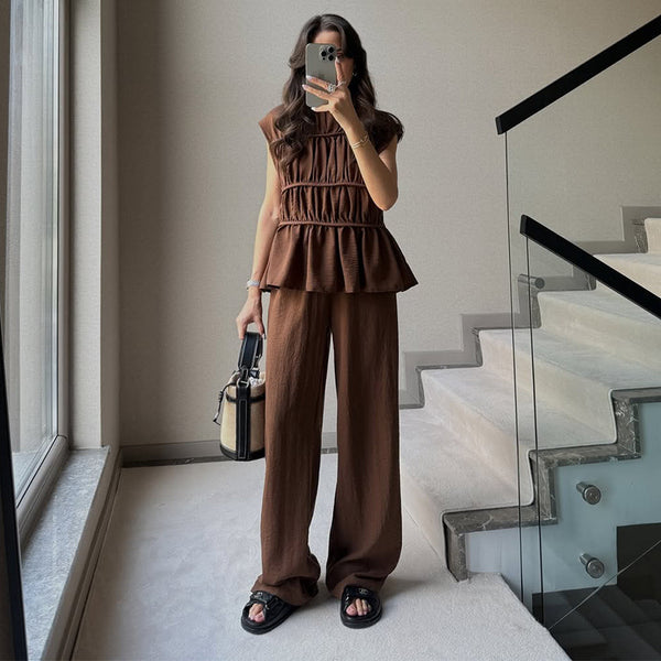Iraida Summer Co-Ord Set In Brown