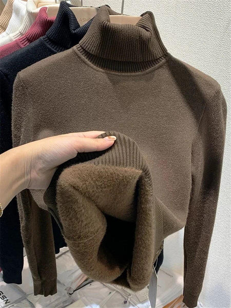 Brown - Esther Statement Pullover - Fleece Lined
